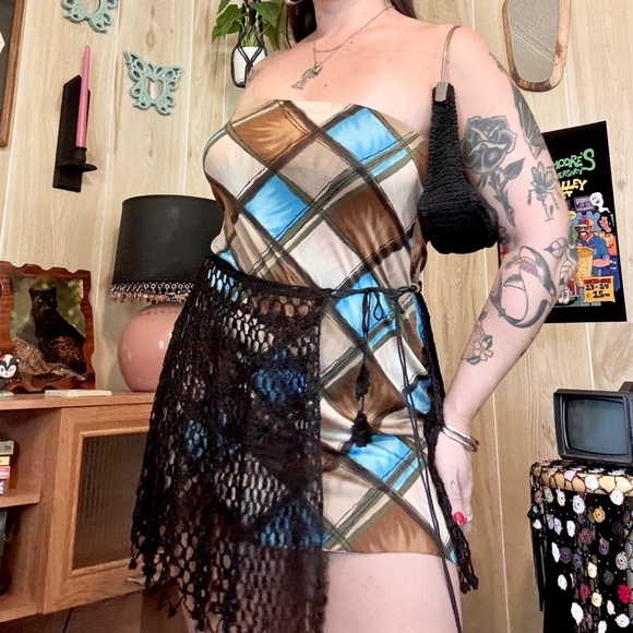 Vintage Women's Medium Charlotte Russe Stretch Mini Strapless Tube Dress 90s Y2K - Picture 9 of 9